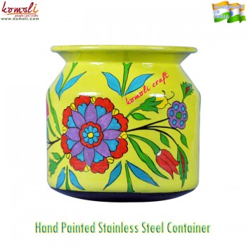 Hand Painted - Decorative Stainless Steel Container