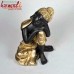 Resting Buddha With Golden Adorns - 8.5 Inches Poly Resin Statue for Home Decoration