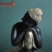 Resting Buddha With Golden Adorns - 8.5 Inches Poly Resin Statue for Home Decoration