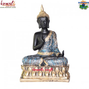 Meditating Buddha With Colorful Dress Polyresin Statue