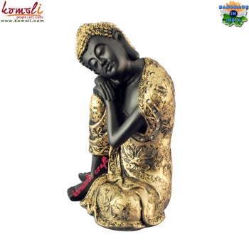 Calm Pose of Buddha in Royal Golden Adorns - (10 Inches)