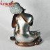 Calm Pose of Brown Buddha in Plain Silver Adorns - (10.5 Inches)