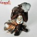 Calm Pose of Brown Buddha in Plain Silver Adorns - (10.5 Inches)