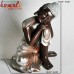 Calm Pose of Brown Buddha in Plain Silver Adorns - (10.5 Inches)