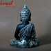 Meditating Buddha Silver Adorns With Tea Lite Holder - 11 Inches Poly Resin Buddha Statue