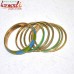 Green Chips - Set of 7 Brass and Resin Bangles Bracelets Handmade Jewellery