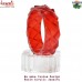Red Abstract Brick Cut Handmade Carved Resin Bangle Vintage Design Look A Like