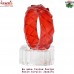 Red Abstract Brick Cut Handmade Carved Resin Bangle Vintage Design Look A Like