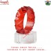 Red Abstract Brick Cut Handmade Carved Resin Bangle Vintage Design Look A Like