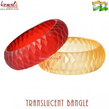 Criss Cut Design Carved Resin Bangle Bracelets