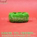 Green Leaf Carving Carved Bakelite Resin Jewellery Bangle Bracelet - Retro Vintage Design