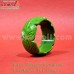 Green Leaf Carving Carved Bakelite Resin Jewellery Bangle Bracelet - Retro Vintage Design