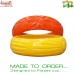Orange Sunflower - Resin Bakelite Carved Bangle Bracelet Vintage Style
