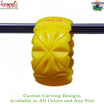 Grand Wide Carved Handmade Resin Bangle Bracelet (Yellow)