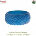 Blue Geometric Carved Wavy Resin Bangle Bracelet