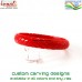 Red V Cut Opposite Symmetry Carved Resin Bangle Bracelet Fakelite Design