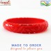 Red V Cut Opposite Symmetry Carved Resin Bangle Bracelet Fakelite Design
