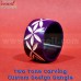 Two Tone Purple White Flower Carving Wide Resin Carved Bangle Bracelet