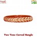 Two Tone Leaf Symmetry - Resin Carved Bangle Bracelet