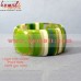 Combination of Green and Glitter Stripes - Wide Handmade Resin Bangle Bracelet 