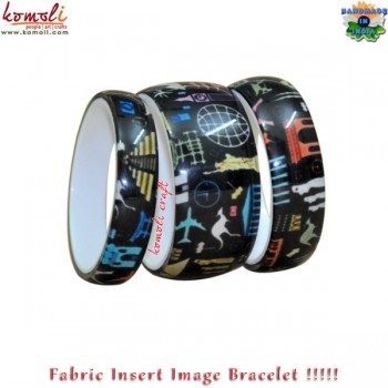Around The World - Fabric Inserted Resin Bangles - Customized Your Bangles with Fabric Design