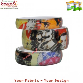 Digital Life  - Fabric Inserted Resin Bangles - Customize Your Style