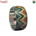 Zig Zag Brass Laminated Resin Image Bracelet Bangle Custom Graphic Design Jewelry
