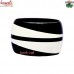 Gyrate Black - White Extra Wide Resin Layered Handmade Bangle Bracelet
