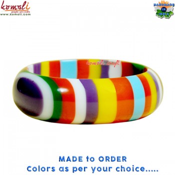 Colored Circles Purple Eye Resin Bangle Bracelets