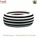 Black And White Round Stripe Handmade Resin Bangle Bracelet