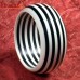 Black And White Round Stripe Handmade Resin Bangle Bracelet