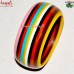 Calico Multicolored Round Edge Layered Handmade Resin Bangle