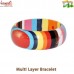 Red Eye Circle-in-Circle Multi Layer Striped Handmade Resin Bangle Bracelet