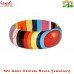 Red Eye Circle-in-Circle Multi Layer Striped Handmade Resin Bangle Bracelet