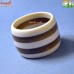 Golden and White Stripes Gaba Design Smoky Resin Acrylic Bangle 