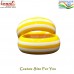 White Yellow Stripes Half Round Handmade Resin Bangle Bracelet
