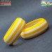 White Yellow Stripes Half Round Handmade Resin Bangle Bracelet