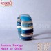 Blue and Glitter Stripes - Wide Resin Bangle Bracelet