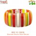 Yellow Orange Glitter Stripes - Wide Resin Bangle Bracelet