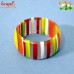 Yellow Orange Glitter Stripes - Wide Resin Bangle Bracelet