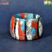 Mix Color Marble Effect Wide Handmade Resin Bangle Bracelet