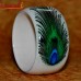 Peacock Feather - Handmade Acrylic Resin Bangle Bracelet of Custom Colors