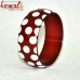 Polka Dots Brown Handmade Resin Bangle Bracelet