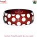 Polka Dots Brown Handmade Resin Bangle Bracelet