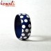 Polka Dots Blue Handmade Resin Bangle Bracelet Custom Colors Available
