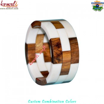 Coalesce Wooden Resin Combination Bangle Bracelet