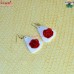 Cochobon Acrylic Resin Red Rose Earrings - Handmade Jewelry