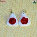 Cochobon Acrylic Resin Red Rose Earrings - Handmade Jewelry