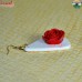 Cochobon Acrylic Resin Red Rose Earrings - Handmade Jewelry