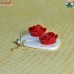 Cochobon Acrylic Resin Red Rose Earrings - Handmade Jewelry